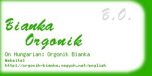 bianka orgonik business card